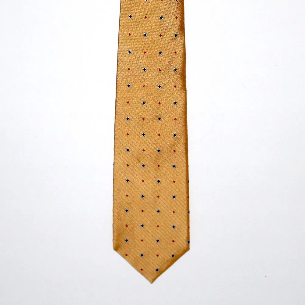 Peter Millar Necktie yellow 100% silk abstract gold